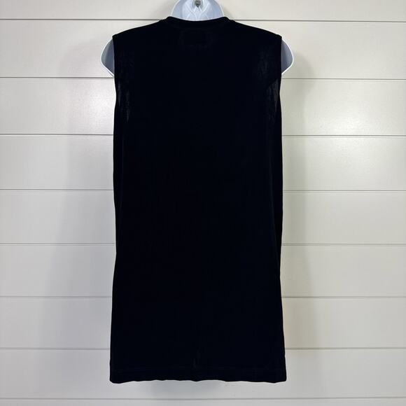 Chico's Travelers Ribbed Sleeveless Button Front Vest Black sz 1 / Medium - Picture 5 of 6